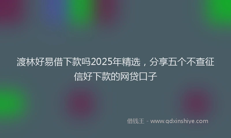 渡林好易借下款吗2025年精选，分享五个不查征信好下款的网贷口子