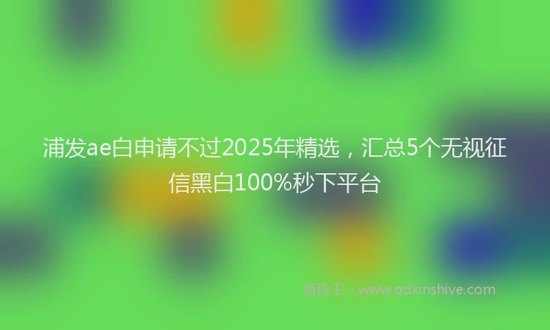 浦发ae白申请不过2025年精选，汇总5个无视征信黑白100%秒下平台