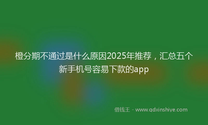 橙分期不通过是什么原因2025年推荐，汇总五个新手机号容易下款的app