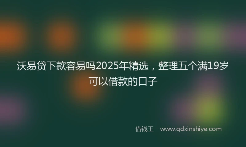 沃易贷下款容易吗2025年精选，整理五个满19岁可以借款的口子