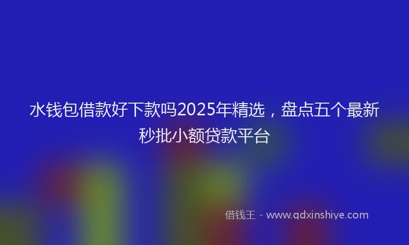 水钱包借款好下款吗2025年精选，盘点五个最新秒批小额贷款平台
