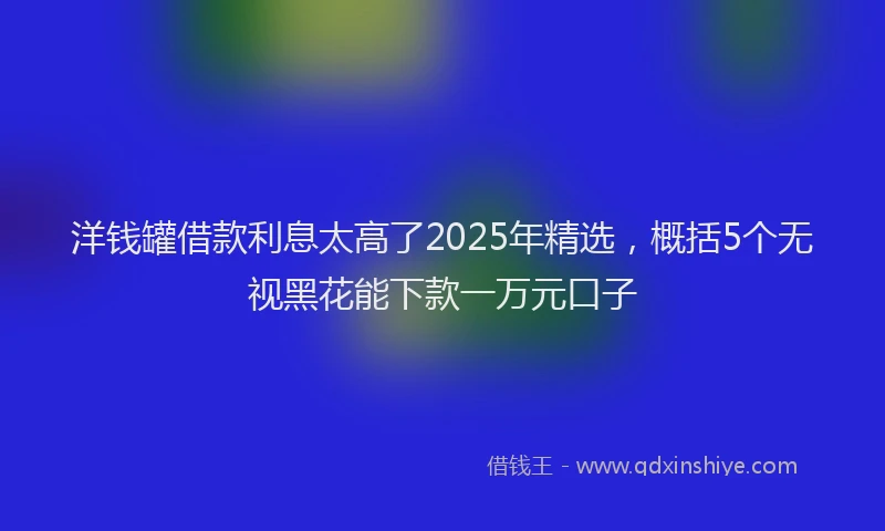 洋钱罐借款利息太高了2025年精选，概括5个无视黑花能下款一万元口子