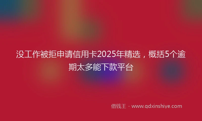 没工作被拒申请信用卡2025年精选，概括5个逾期太多能下款平台