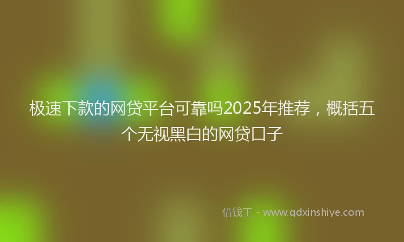极速下款的网贷平台可靠吗2025年推荐，概括五个无视黑白的网贷口子