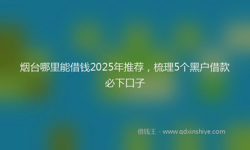 烟台哪里能借钱2025年推荐，梳理5个黑户借款必下口子