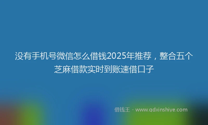 没有手机号微信怎么借钱2025年推荐，整合五个芝麻借款实时到账速借口子