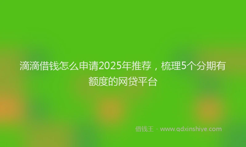滴滴借钱怎么申请2025年推荐，梳理5个分期有额度的网贷平台