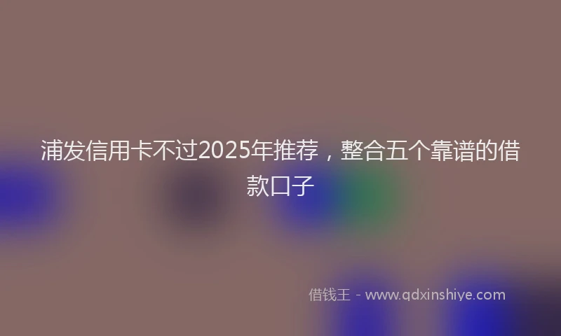浦发信用卡不过2025年推荐，整合五个靠谱的借款口子