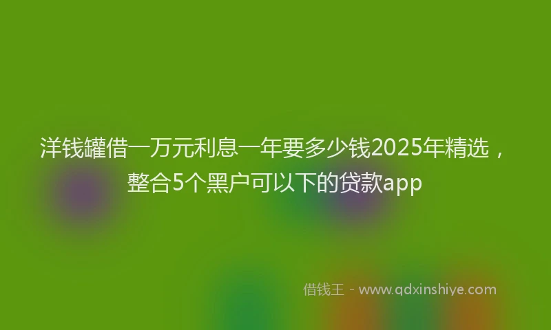 洋钱罐借一万元利息一年要多少钱2025年精选，整合5个黑户可以下的贷款app