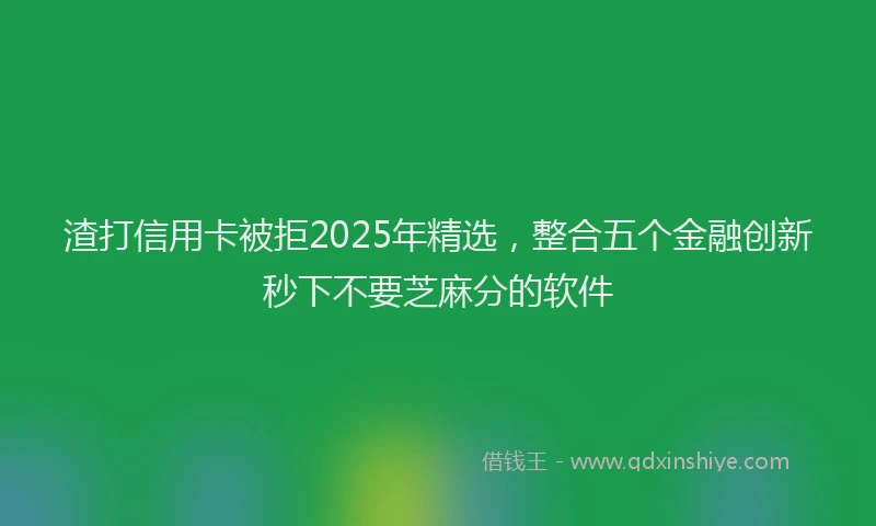 渣打信用卡被拒2025年精选，整合五个金融创新秒下不要芝麻分的软件