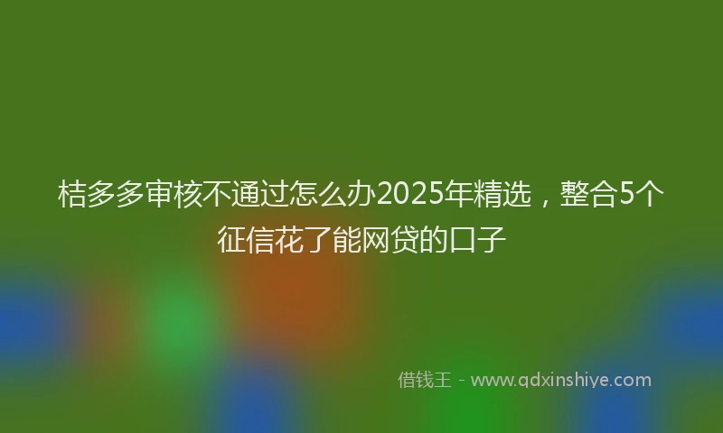 桔多多审核不通过怎么办2025年精选，整合5个征信花了能网贷的口子