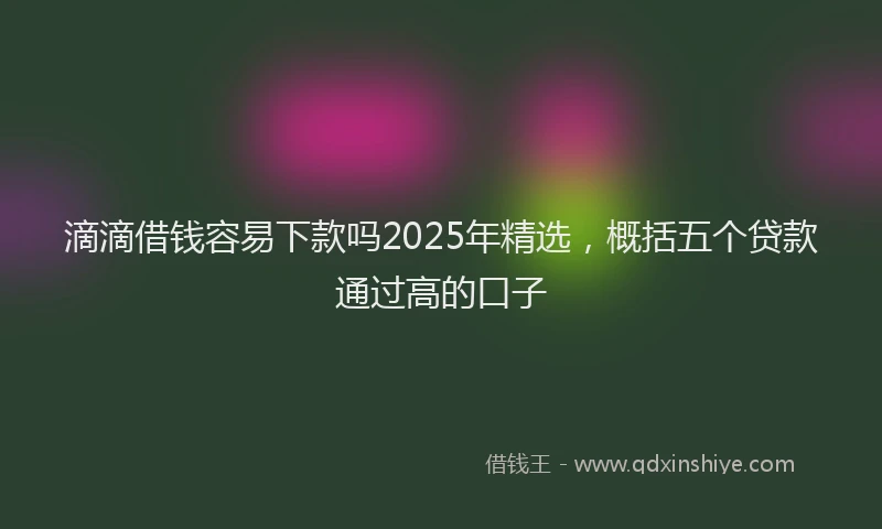 滴滴借钱容易下款吗2025年精选，概括五个贷款通过高的口子