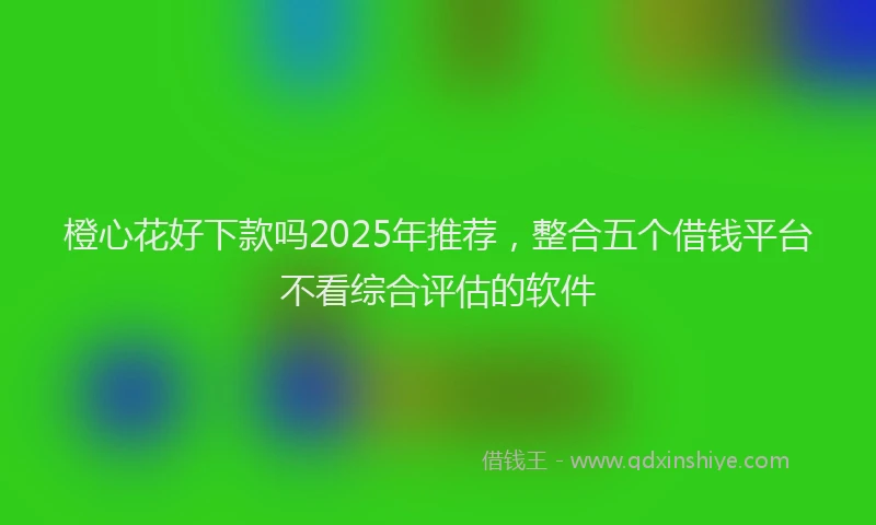 橙心花好下款吗2025年推荐，整合五个借钱平台不看综合评估的软件
