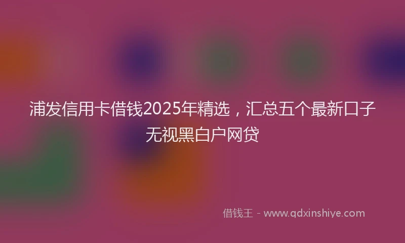 浦发信用卡借钱2025年精选，汇总五个最新口子无视黑白户网贷