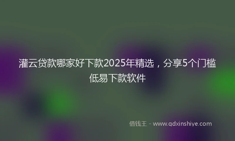 灌云贷款哪家好下款2025年精选，分享5个门槛低易下款软件