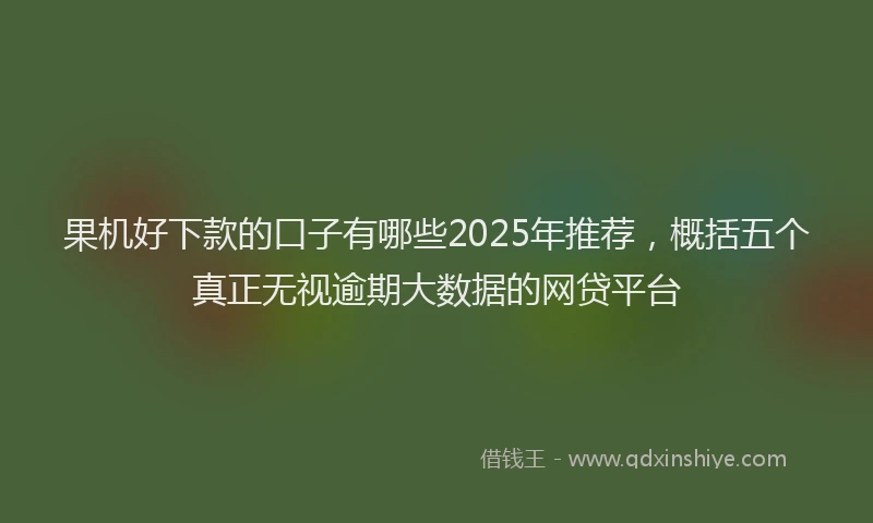 果机好下款的口子有哪些2025年推荐，概括五个真正无视逾期大数据的网贷平台