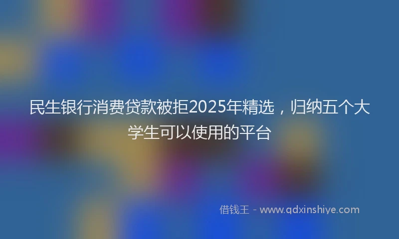 民生银行消费贷款被拒2025年精选，归纳五个大学生可以使用的平台