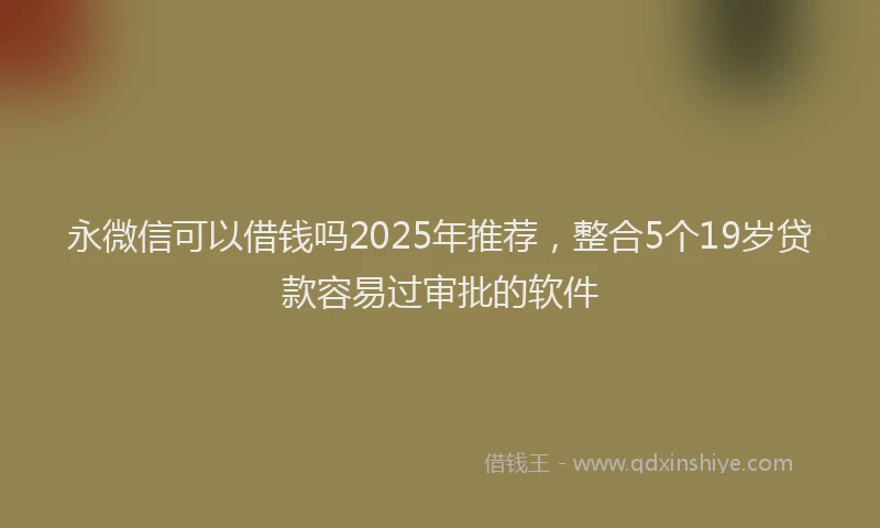 永微信可以借钱吗2025年推荐，整合5个19岁贷款容易过审批的软件