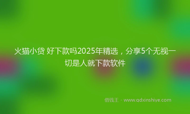 火猫小贷 好下款吗2025年精选，分享5个无视一切是人就下款软件