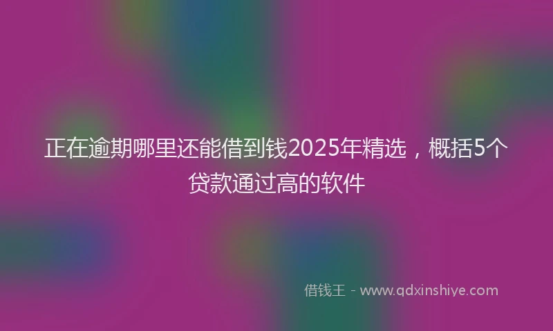 正在逾期哪里还能借到钱2025年精选，概括5个贷款通过高的软件