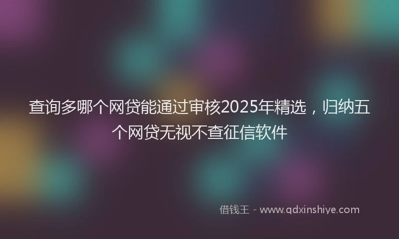 查询多哪个网贷能通过审核2025年精选，归纳五个网贷无视不查征信软件