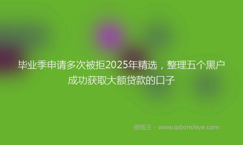 毕业季申请多次被拒2025年精选，整理五个黑户成功获取大额贷款的口子
