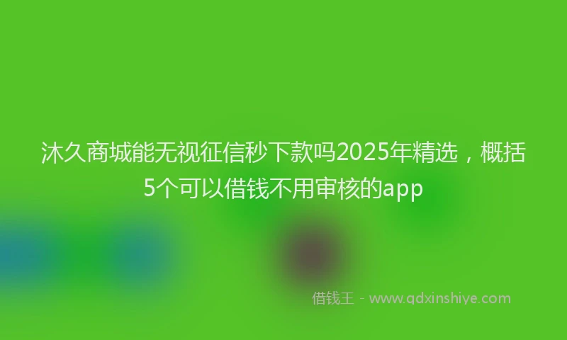 沐久商城能无视征信秒下款吗2025年精选，概括5个可以借钱不用审核的app