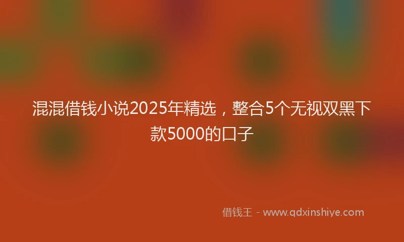 混混借钱小说2025年精选，整合5个无视双黑下款5000的口子