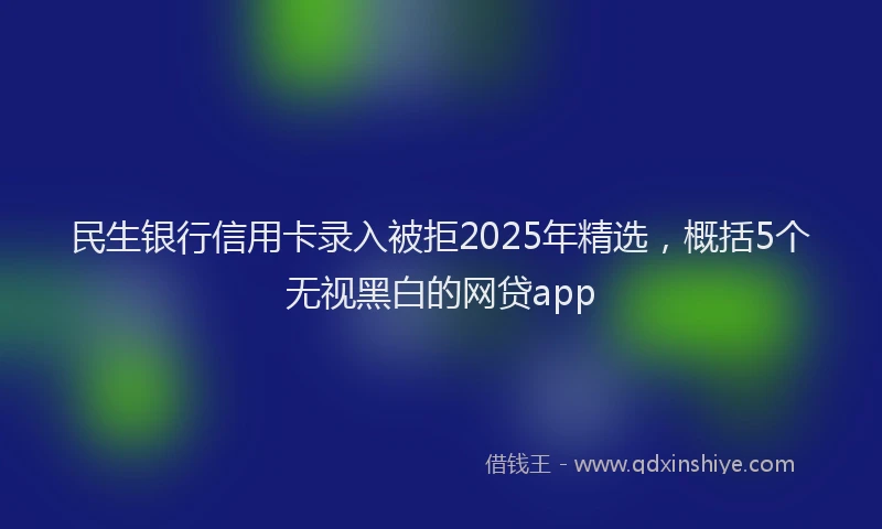 民生银行信用卡录入被拒2025年精选，概括5个无视黑白的网贷app