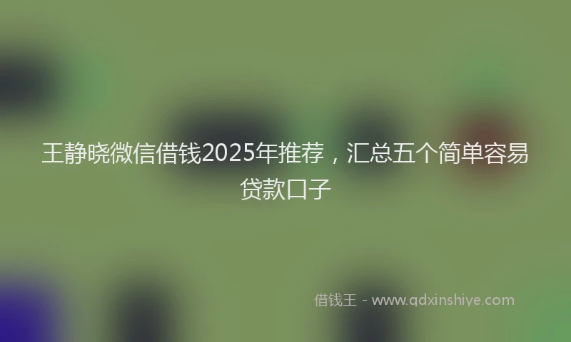 王静晓微信借钱2025年推荐，汇总五个简单容易贷款口子