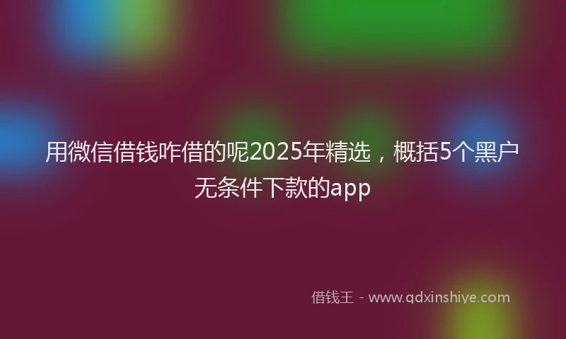 用微信借钱咋借的呢2025年精选，概括5个黑户无条件下款的app