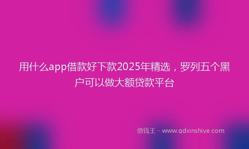 用什么app借款好下款2025年精选，罗列五个黑户可以做大额贷款平台