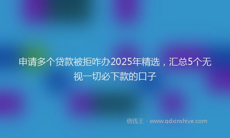 申请多个贷款被拒咋办2025年精选，汇总5个无视一切必下款的口子