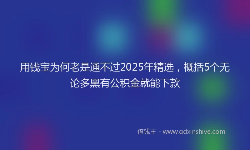 用钱宝为何老是通不过2025年精选，概括5个无论多黑有公积金就能下款