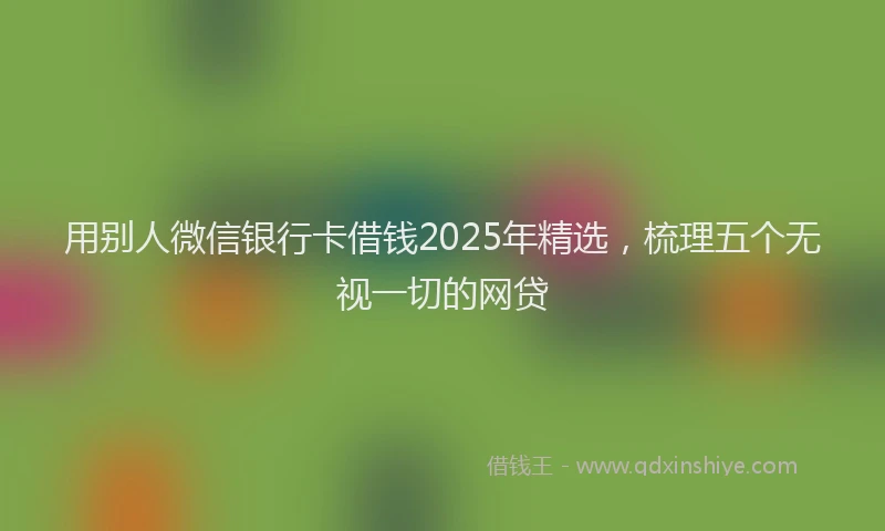 用别人微信银行卡借钱2025年精选，梳理五个无视一切的网贷