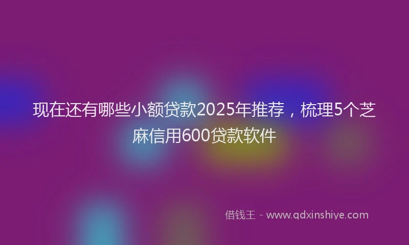 现在还有哪些小额贷款2025年推荐，梳理5个芝麻信用600贷款软件