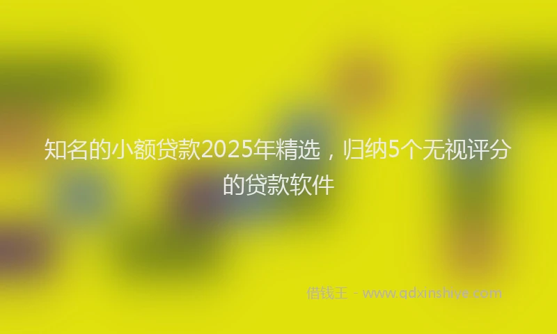 知名的小额贷款2025年精选，归纳5个无视评分的贷款软件