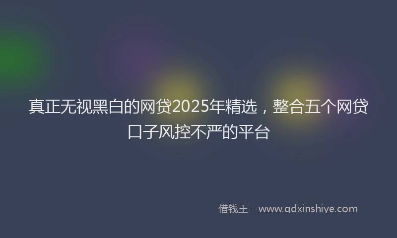 真正无视黑白的网贷2025年精选，整合五个网贷口子风控不严的平台