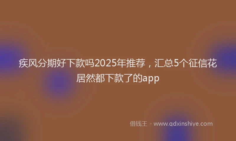 疾风分期好下款吗2025年推荐，汇总5个征信花居然都下款了的app