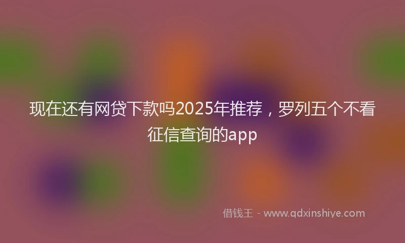 现在还有网贷下款吗2025年推荐，罗列五个不看征信查询的app