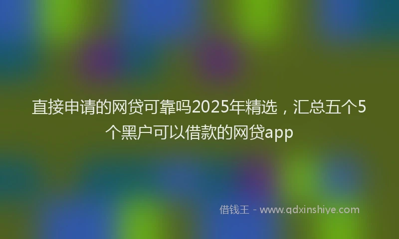 直接申请的网贷可靠吗2025年精选，汇总五个5个黑户可以借款的网贷app