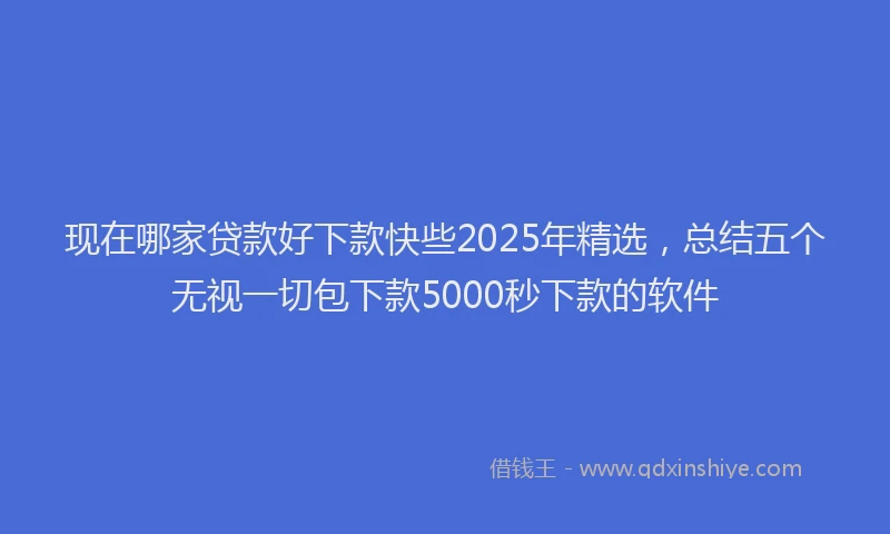 现在哪家贷款好下款快些2025年精选，总结五个无视一切包下款5000秒下款的软件