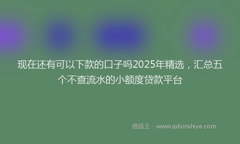 现在还有可以下款的口子吗2025年精选，汇总五个不查流水的小额度贷款平台