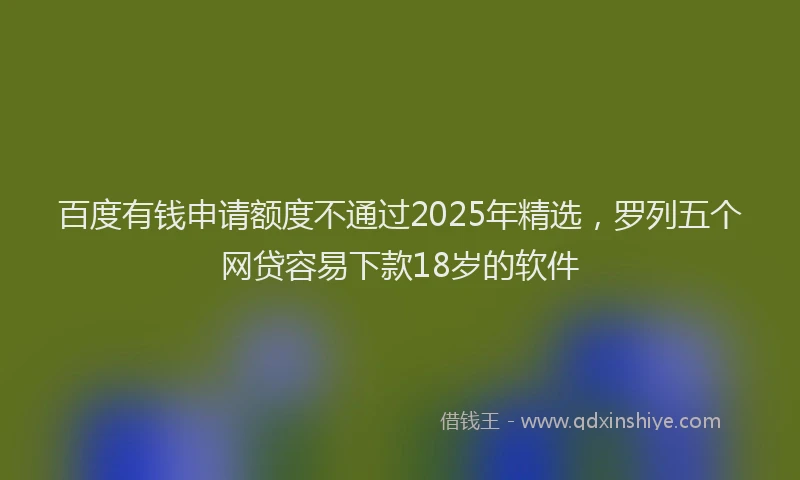 百度有钱申请额度不通过2025年精选，罗列五个网贷容易下款18岁的软件