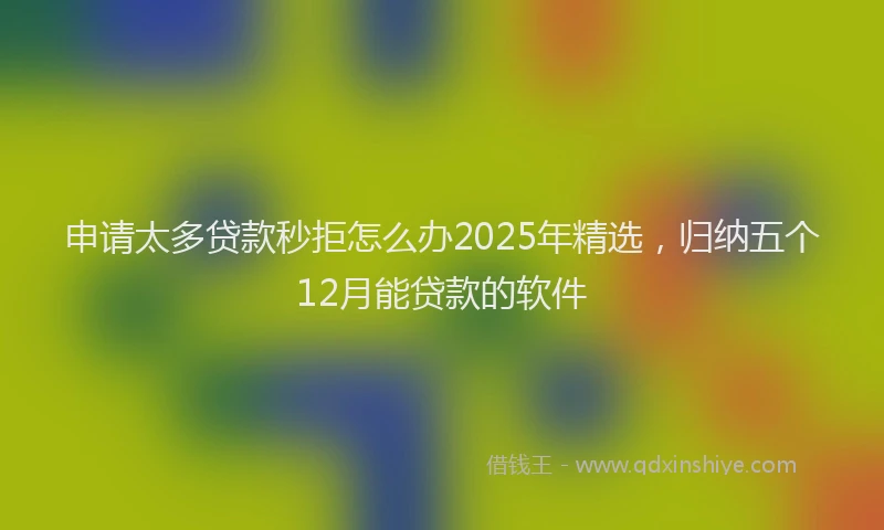 申请太多贷款秒拒怎么办2025年精选，归纳五个12月能贷款的软件
