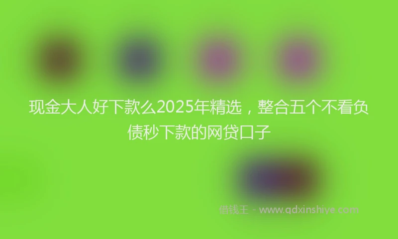 现金大人好下款么2025年精选，整合五个不看负债秒下款的网贷口子
