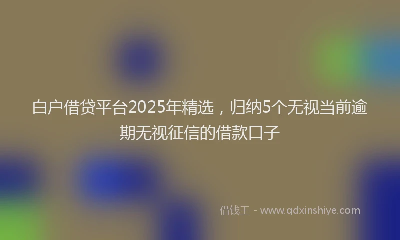 白户借贷平台2025年精选，归纳5个无视当前逾期无视征信的借款口子