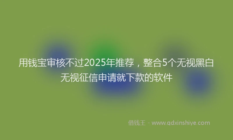 用钱宝审核不过2025年推荐，整合5个无视黑白无视征信申请就下款的软件
