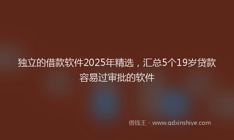 独立的借款软件2025年精选，汇总5个19岁贷款容易过审批的软件