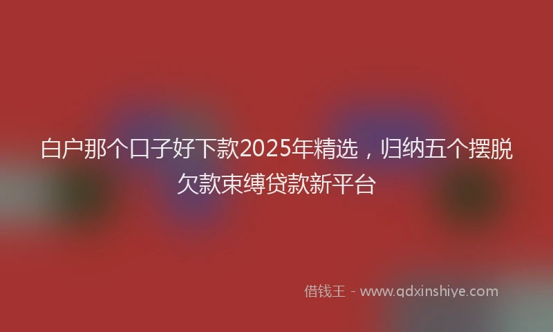 白户那个口子好下款2025年精选，归纳五个摆脱欠款束缚贷款新平台